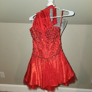 May Queen Red Beaded Mini Dress